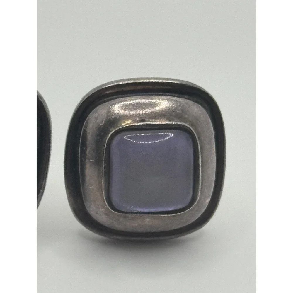2001 Steve Vaubel Sterling Silver‎ Glass Clip On Earrings